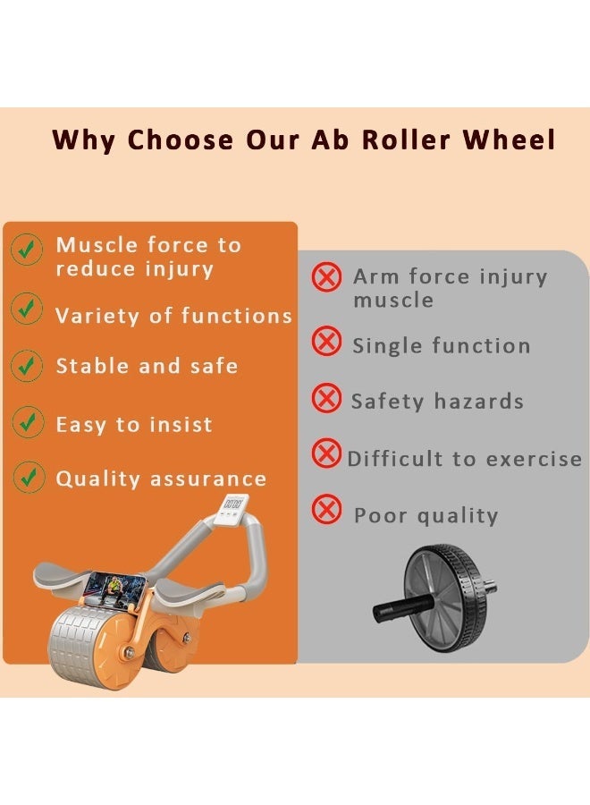 Denx Automatic Rebound Ab Roller Wheel with Elbow Support & Timer, Abdominal Core Exercise Equipment for Home Gym Workout - Image 5